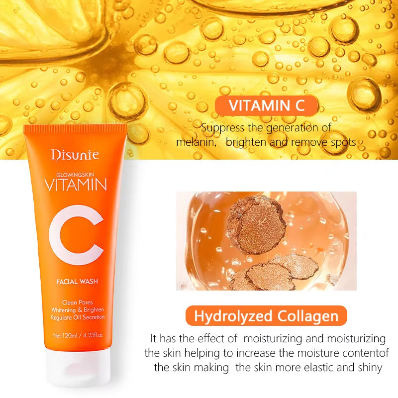 Vitamin C Amino Acid Facial Cleanser Face Glow And Cleans Whitening Brightening Oil Control Face Wash For Men Women - Loxvira