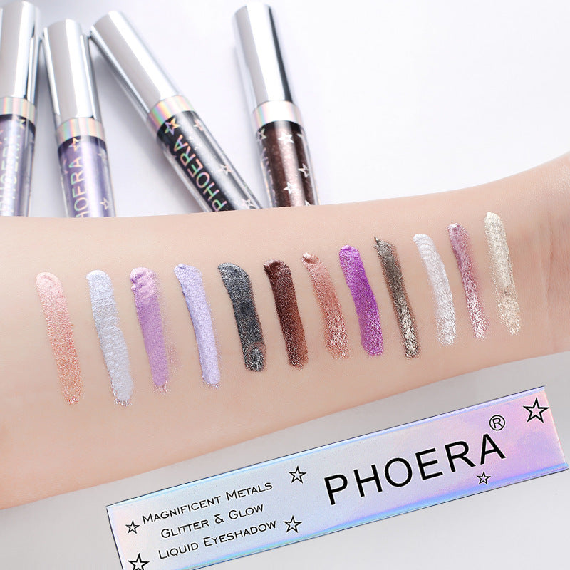 PHOERA Magnificent Metals Glitter and Glow Liquid Eyeshadow 12 Colors - Loxvira