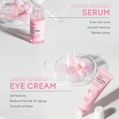 Japan Sakura Skin Care Set – 6-Piece Women’s Beauty Gift Kit with Cleanser, Toner, Serum & More, TSA-Friendly Travel Sizes - Loxvira