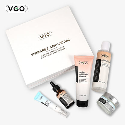 SKINCARE 5-STEP ROUTINE CLEANSER - TONER - SERUM -EYE CREAM - MOISTURIZER - Loxvira