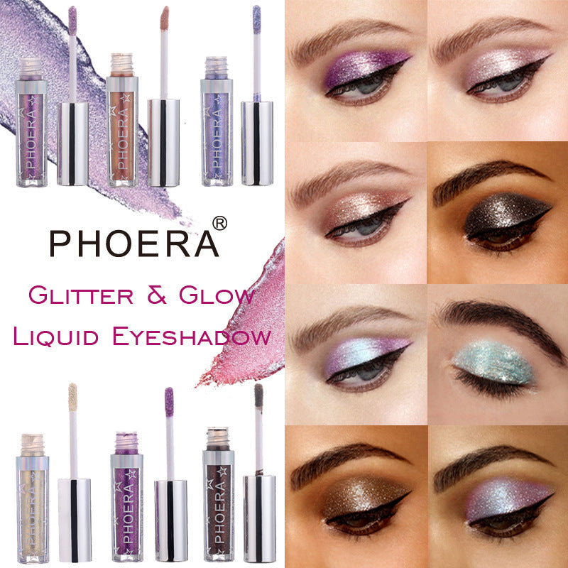 PHOERA Magnificent Metals Glitter and Glow Liquid Eyeshadow 12 Colors - Loxvira