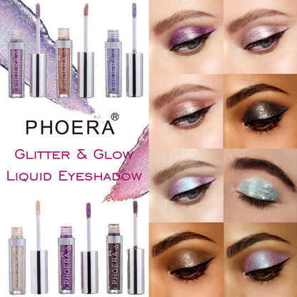 PHOERA Magnificent Metals Glitter and Glow Liquid Eyeshadow 12 Colors - Loxvira