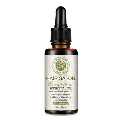 Hair salon essential oil bottle with dropper on a white background