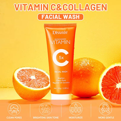 Vitamin C Amino Acid Facial Cleanser Face Glow And Cleans Whitening Brightening Oil Control Face Wash For Men Women - Loxvira