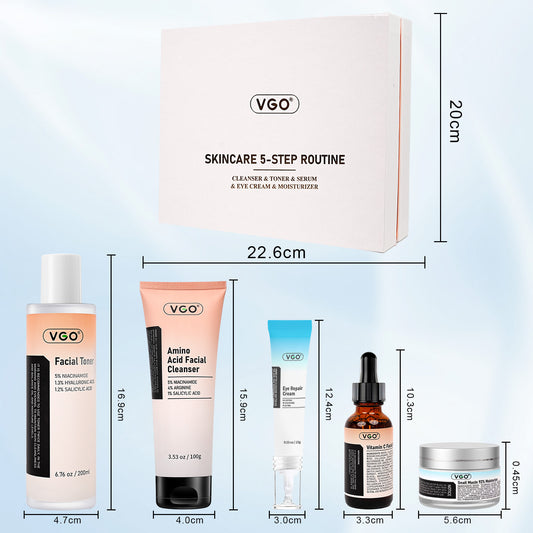 SKINCARE 5-STEP ROUTINE CLEANSER - TONER - SERUM -EYE CREAM - MOISTURIZER - Loxvira