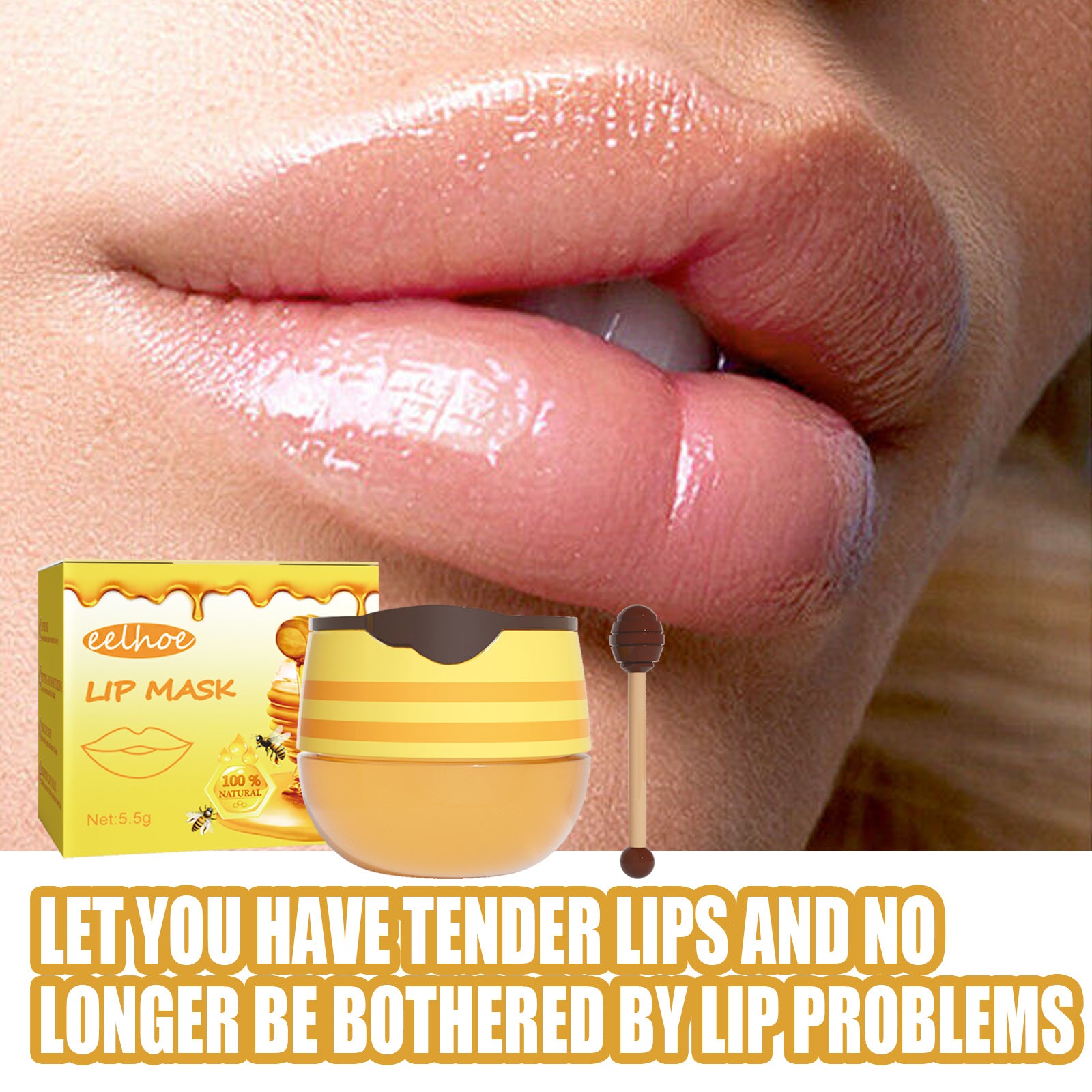 EELHOE Honey Lip Mask Moisturizing Exfoliating Lip Care Bee Lipstick - Loxvira