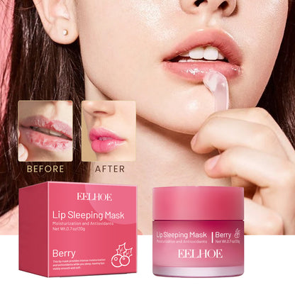 EELHOE Lip Sleeping Mask Moisturizing Hydrating Gentle Exfoliating Dead Skin Plumping Full Smooth Lip Mask - Loxvira