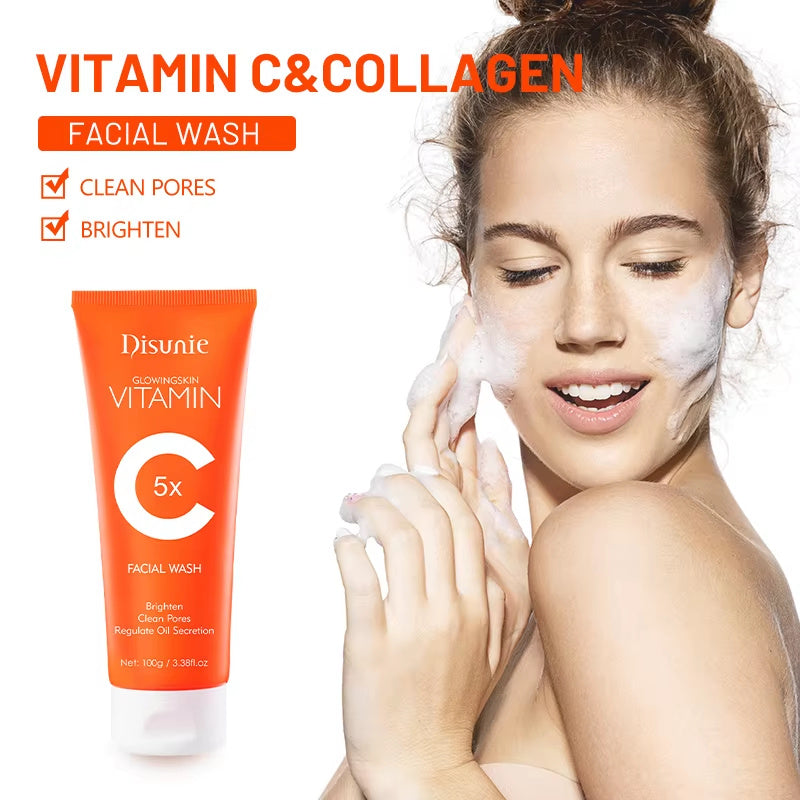 Vitamin C Amino Acid Facial Cleanser Face Glow And Cleans Whitening Brightening Oil Control Face Wash For Men Women - Loxvira