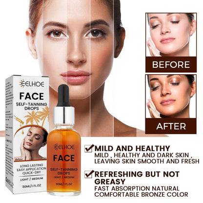 EELHOE Facial Tanning Essence – Natural Wheat & Bronzed Glow with Hydration, No Sun Needed - Loxvira